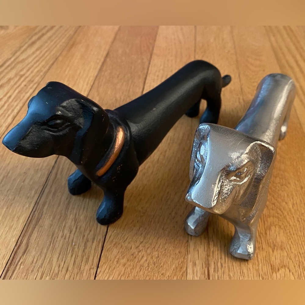 Pair (2) Dachshund Doxie Shelf sitter Figurines